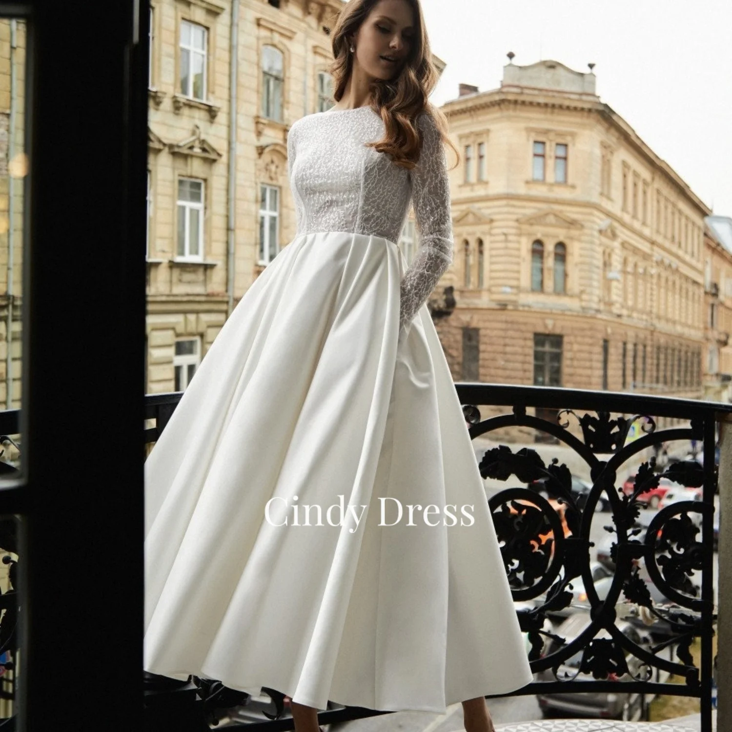 

Cindy White A-line Long Sleeves Gala Dress Graduation Dresses Women's Elegant Party Wedding Woman Luxury Evening 2023 Formal New