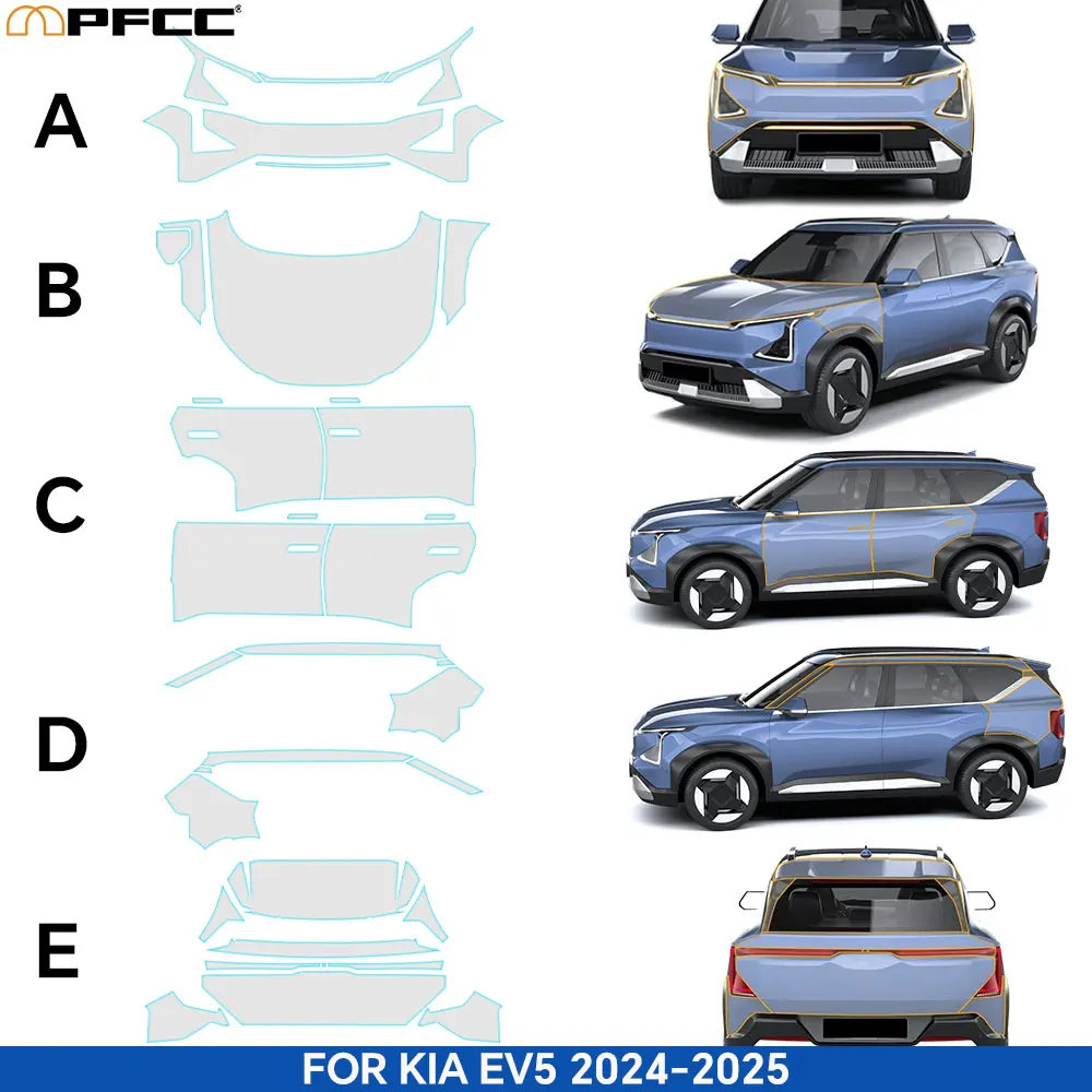 

For KIA EV5 2024 2025 Pre-cut PPF Bra 9Mil TPU Paint Protection Film Car Body Anti-Scratch Kit Resistant Repairable Invisible