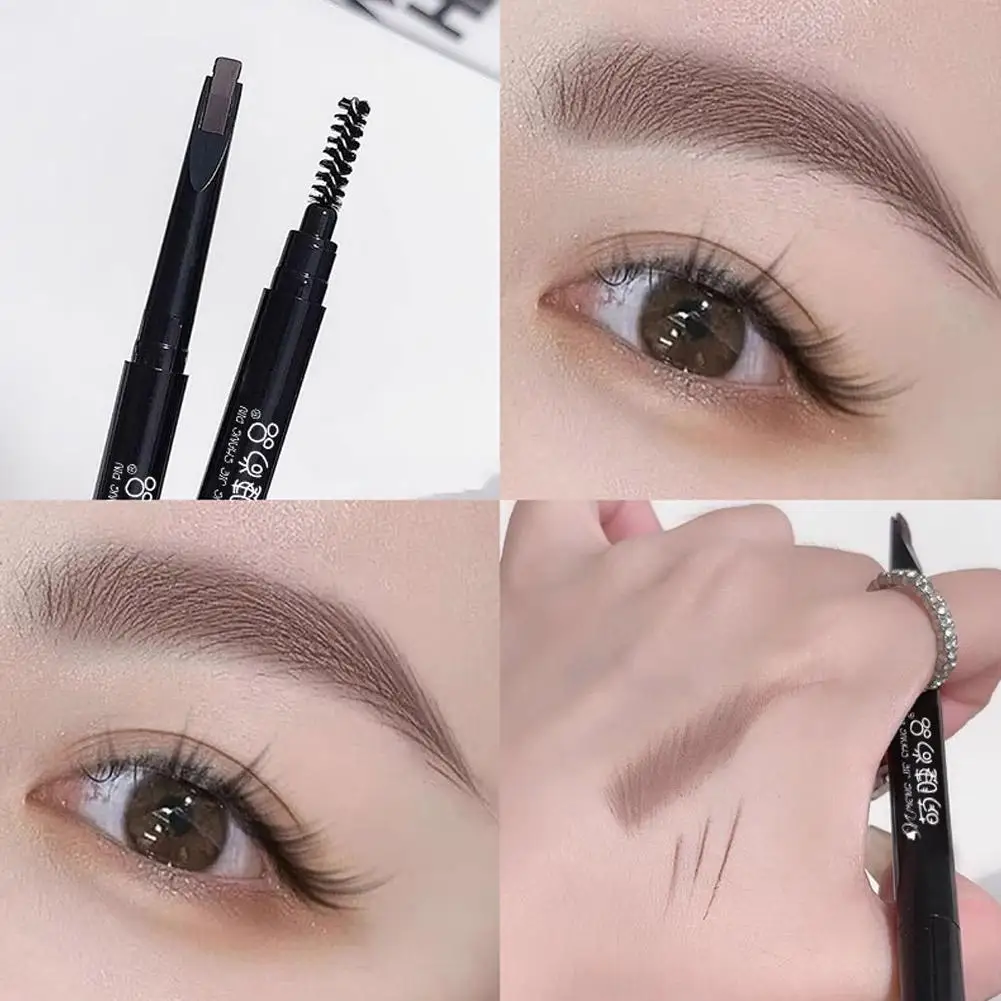 Crayon à sourcils fin avec Double tête, une ligne, stylo de maquillage imperméable et sans maquillage ﻿