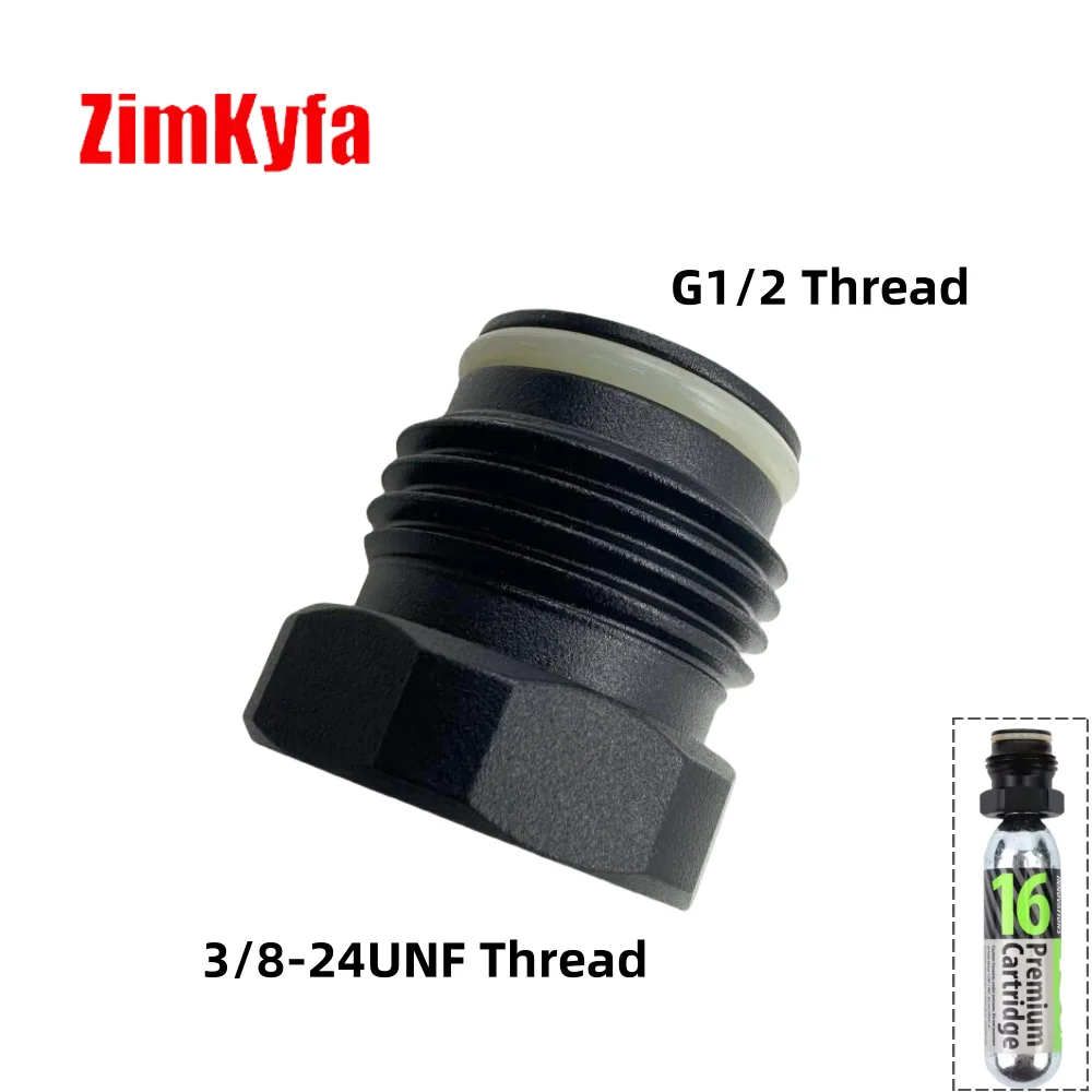 Co2 Cartridge Cylinder 3/8-24UNF Thread To Standard Tank Thread (G1/2-14) Convert Adapter