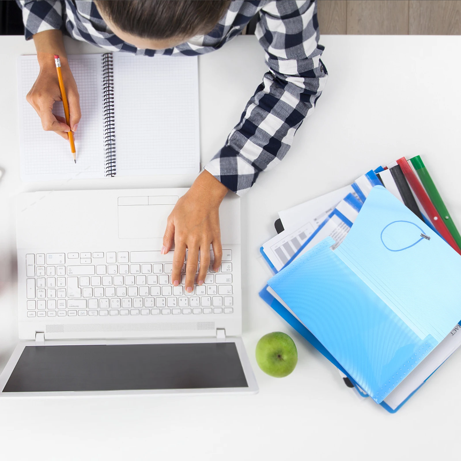 

1pc File Folder Organizer Large Capacity Multi Pocket Expanding Document Storage For Office School Home Bill Receipt Paper