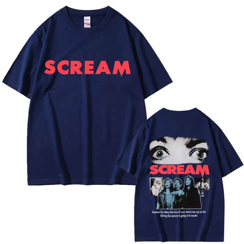 Classic 90s Horror Movie Scream T-shirt Billy Loomis We All Go A Little Mad Billy T Shirts Men Women Vintage Oversized T-shirts