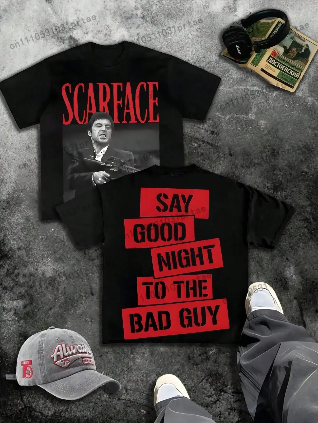 King Promised To Give That BadGuyThat Night Double Sided Printed Men's T-Shirt Cotton T Shirt White Graphic T Red
