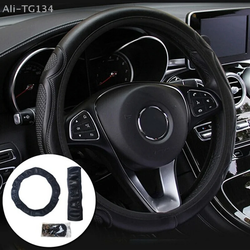 Universal Auto Car Steering Wheel Cover Leather Breathable Anti-slip 38cm SHIDWJ