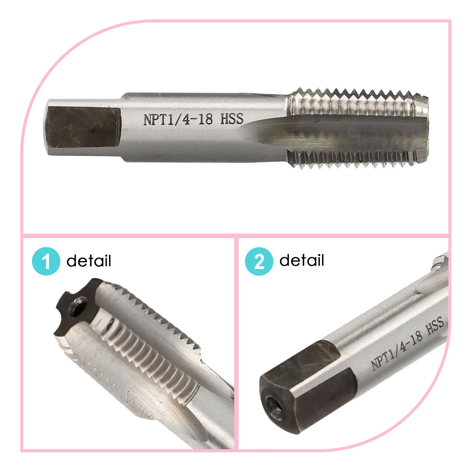 Precision Cutting with 1pc High Speed Steel Screw Threaded Tap, Hand Tool for Pipe Repair, 14 18 NPT Taper Pipe Tap