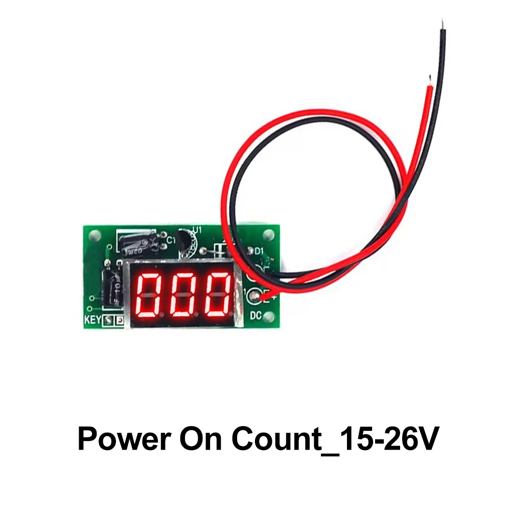 DC4-7V/7-16V/15-26V Power-ON Counter Module Accumulator 3-Bit Red 0.36\'\' Digital Tube Display Trigger Counter Module Accumulator