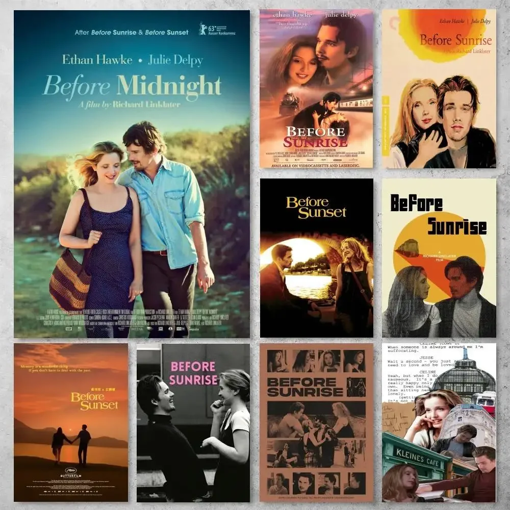 Póster clásico vintage de la película Bella Before Sunrise Before Sunset, impresión de alta calidad, pegatina artística de pared impermeable para Bar Living