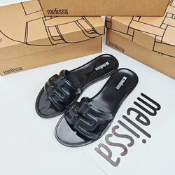 Three Bowtie Women Jelly Shoes Flip Flop 2024 New Women Flat Slippers Jelly Sandals  Brazilian Female Jelly Shoes