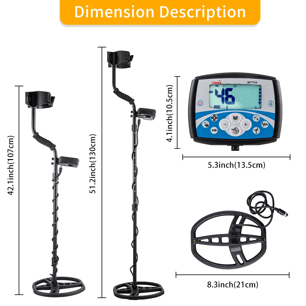Imagem -06 - Sensibilidade Waterproof Gold Detector Detector de Metais Profissional Identificar Caçador de Tesouro Subterrâneo Mt705 Alta