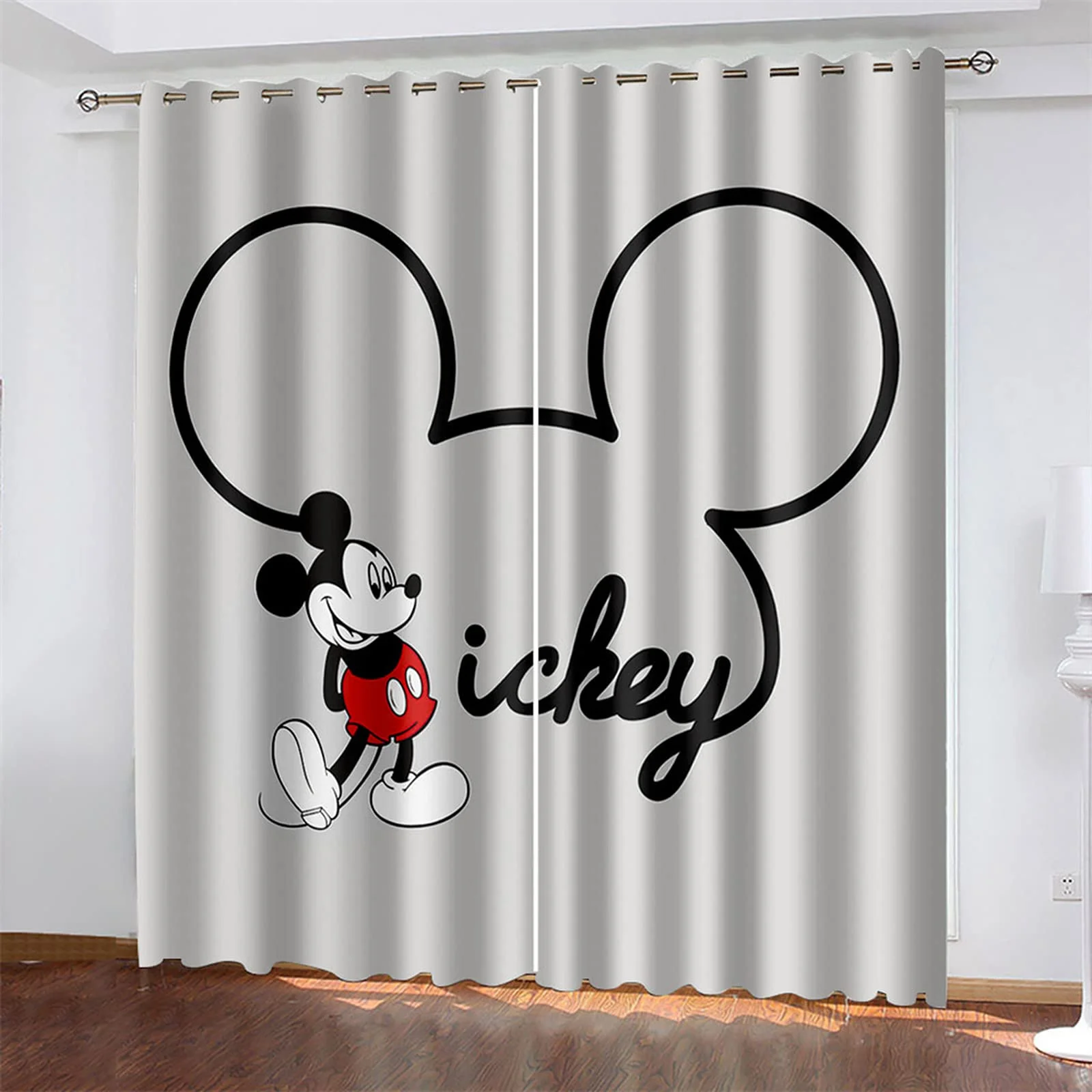 Mickey Mouse Curtain Cartoon Polyester Animated Fashion Suitable for Bedroom Kids Adult Room Decoration Gifts