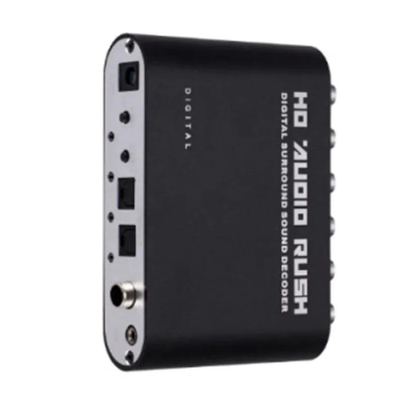AP-Digital To Analog 5.1 Channel Stereo AC3 Audio DAC Converter Optical SPDIF Coaxial AUX 3.5Mm To 6RCA Decoder Parts US Plug