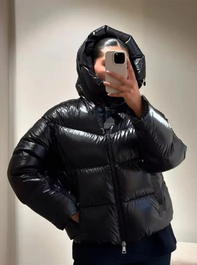 

Зимняя хлопковая женская куртка 2025 года с капюшоном, однотонное женское холодостойкое хлопковое пальто