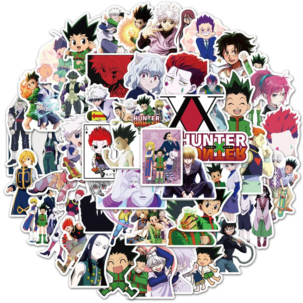 100 pçs anime caçador x caçador adesivos para capacete garrafa de água portátil telefone skate diy notebook decalques