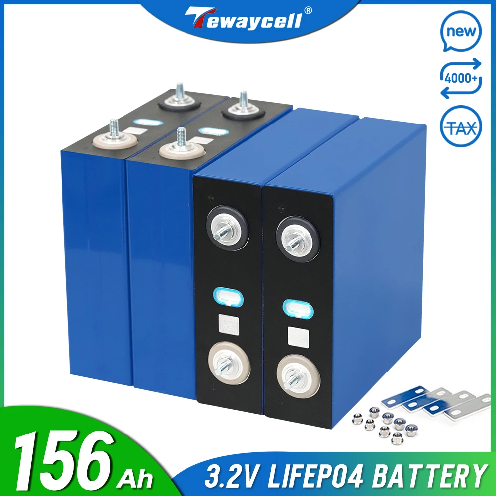 Lifepo4 battery 3.2V 156Ah Lithium Iron Phosphate Rechargable Battery 12V Prismatic Solar System EU US TAX FREE