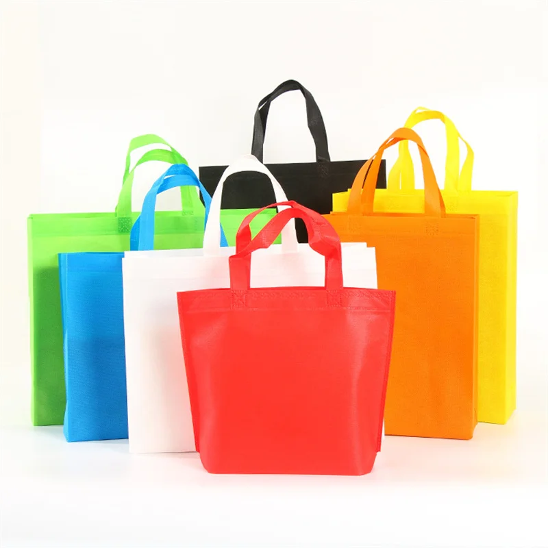 20 pcs non woven shopping bags,Colorful Reusable Shopping Non Woven Fabric Bag Custom Make Printed Logo