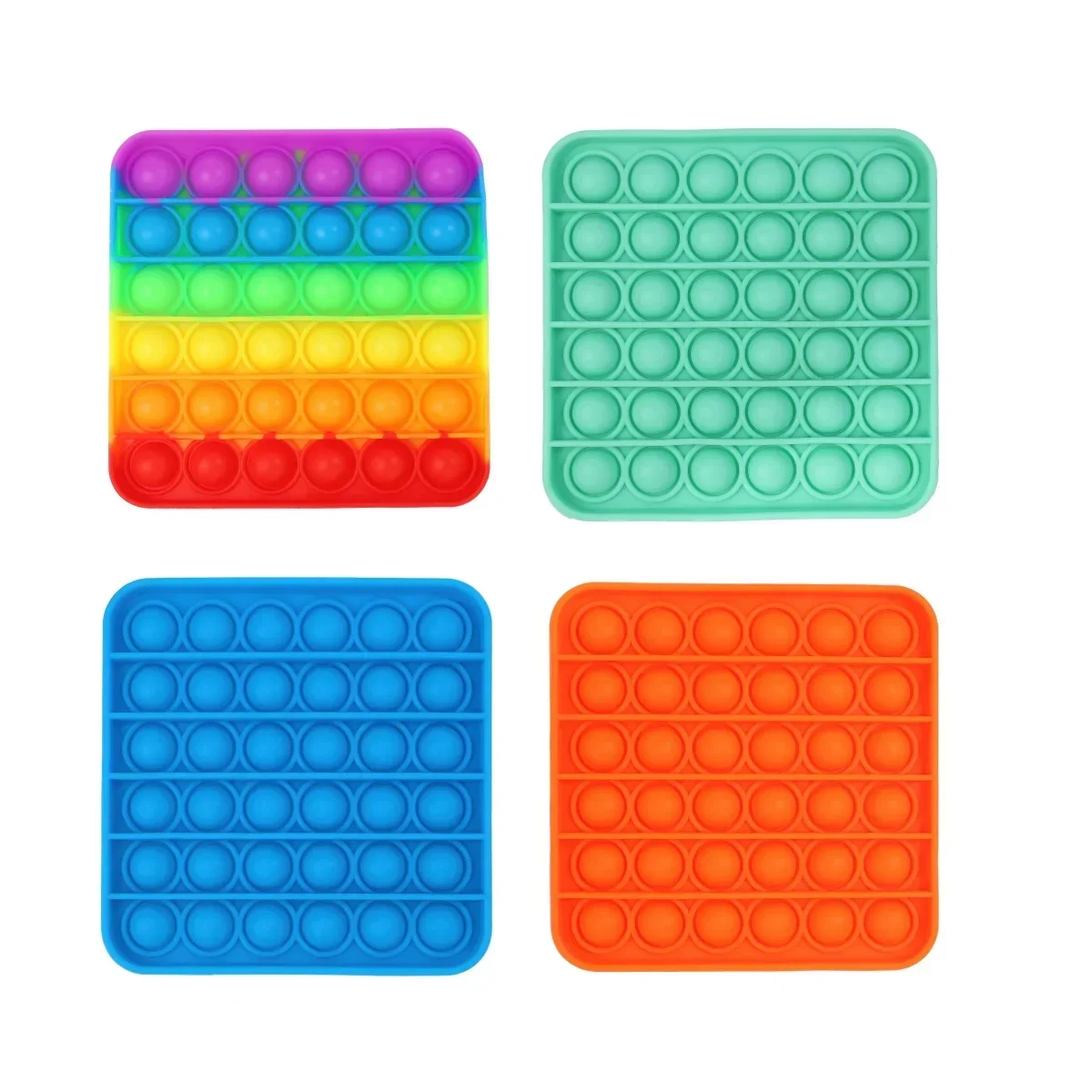 1 unidad de juguetes antiestrés Pop Fidget Reliver, juguetes antiestrés con burbujas de empuje de arcoíris, juguete con hoyuelos para niños y adultos, alivia el autismo (Color aleatorio)