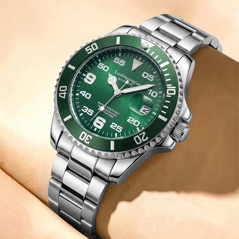 Nouvelle montre de luxe pour hommes, montre mécanique automatique à affichage apparent de style professionnel, bracelet étanche avec fermoir papillon lumineux, montre tendance pour les soirées, montre de marque haut de gamme et élégante, cadeau d'anniversaire raffiné et stylé.