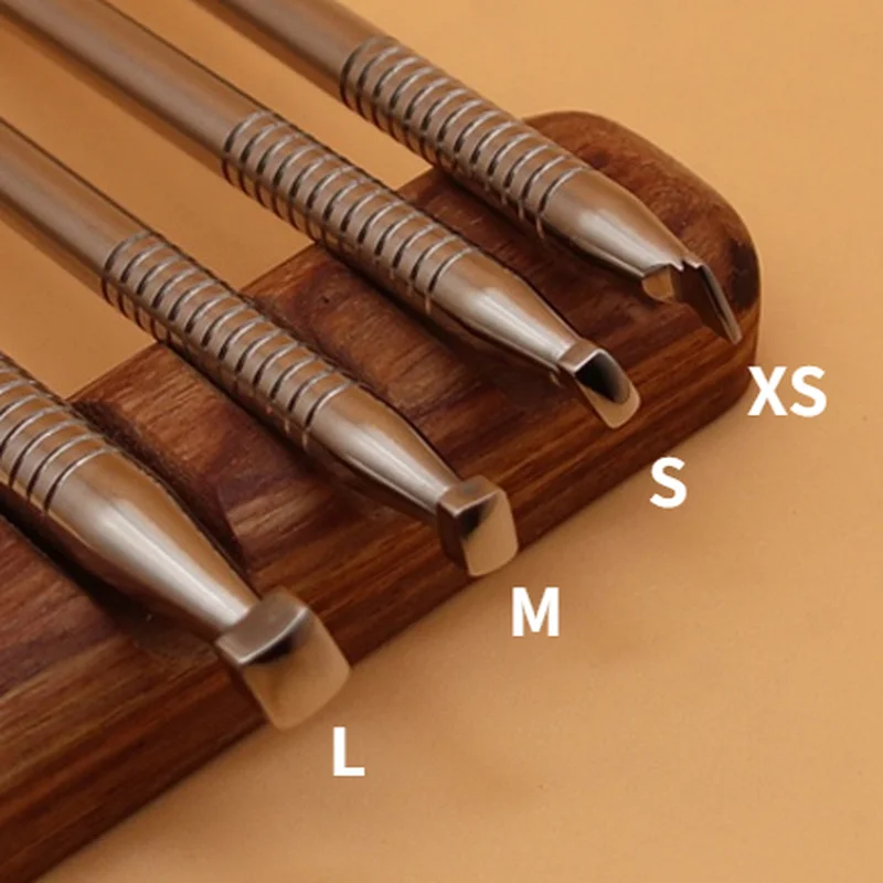 Leather Carving Printing Tool Set Edge Knocking Vegetable Tanned Leather Craft Printer 4pcs/set