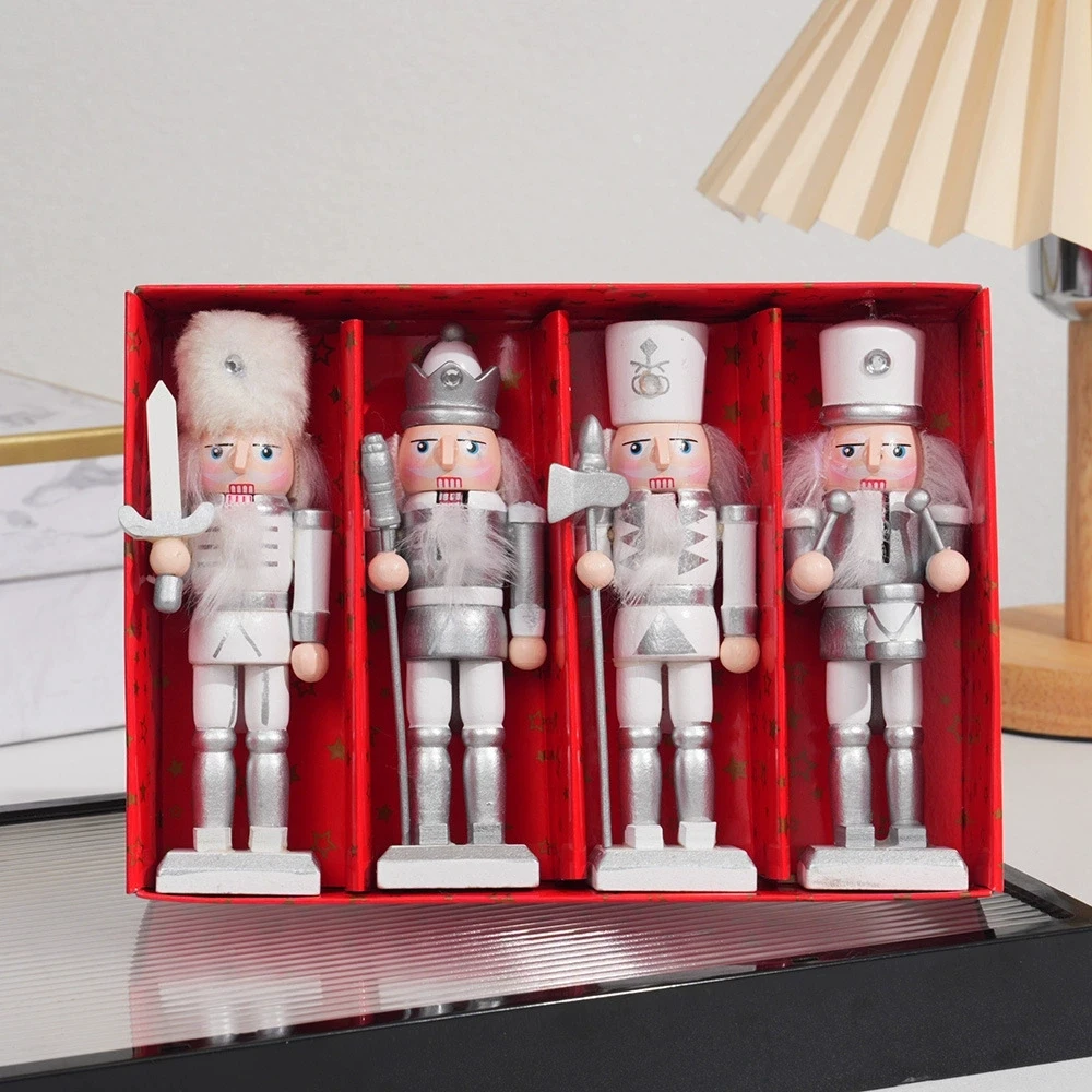 Christmas decoration 12.5CM glossy pink wooden walnut clip King soldier desktop ornament home decoration gift