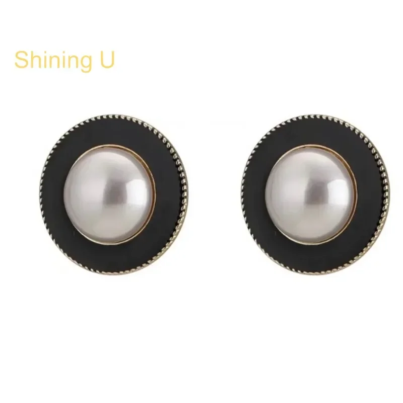 Shining U Vingtage Simulated Pearl Stud Earrings for Women Fashion Party Jewelry Gift