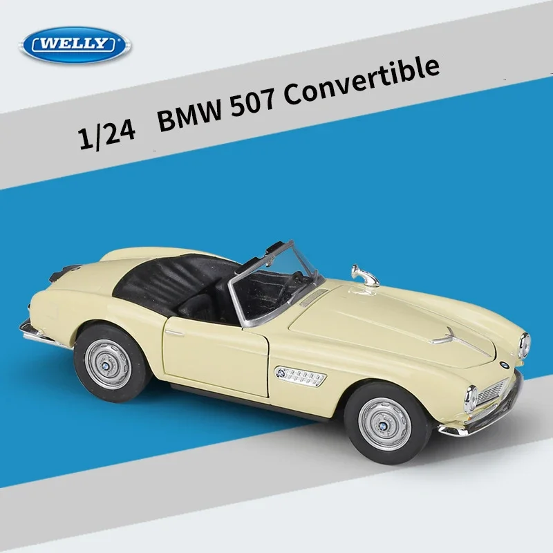 WELLY 1:24 BMW 507 قابل للتحويل BMW 507 Soft-Top 1956 سبيكة سيارة نموذج Diecasts ولعبة المركبات جمع سيارة لعبة الصبي هدايا عيد الميلاد