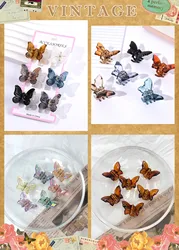 6Pcs Sweet Colorful Leopard Shiny Small Butterfly Hair Claw Clip Hairpin Side Clamp Barrettes Hair Accessory For Women Girl Gift