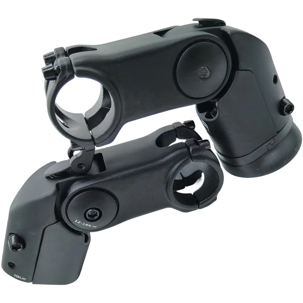 Folding Bicycle Handlebar Stem For Bikes -Internal Wiring Design Anodized Sand Black Finish Dimensions 90*31.8*28.6mm