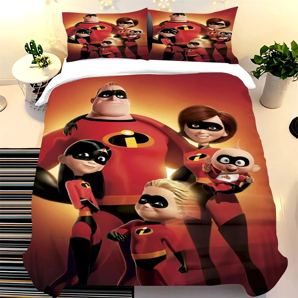 The Incredibles Bedding Set Disney Duvet Cover Set 3D Print Quilt Cover Pillowcases for Children Adults Bedroom Decoration