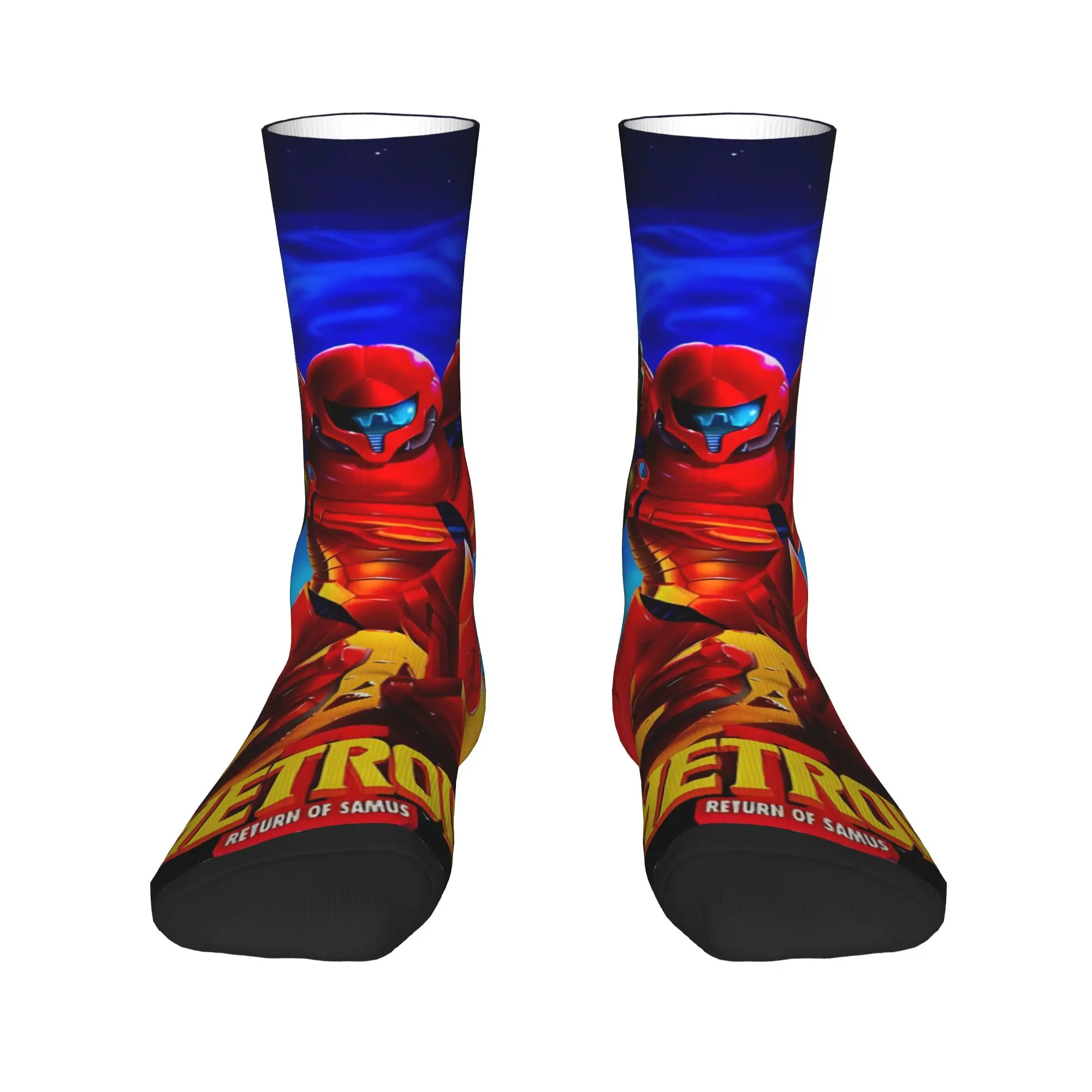 Metroids Hero Game Stockings  Fashion Socks Men's Soft Socks Autumn Skateboard Graphic Non-Slip Socks Gift