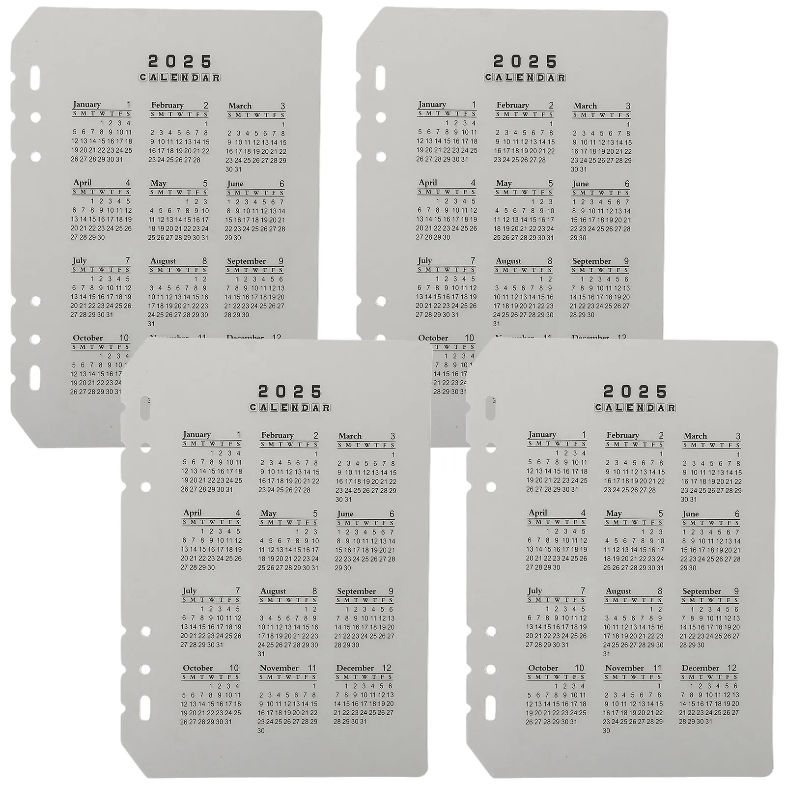 

4Pcs A5 Calendar Binder Dividers Professional Notebook Separators Detachable Loose Leaf Divider for Daily Planner Portable