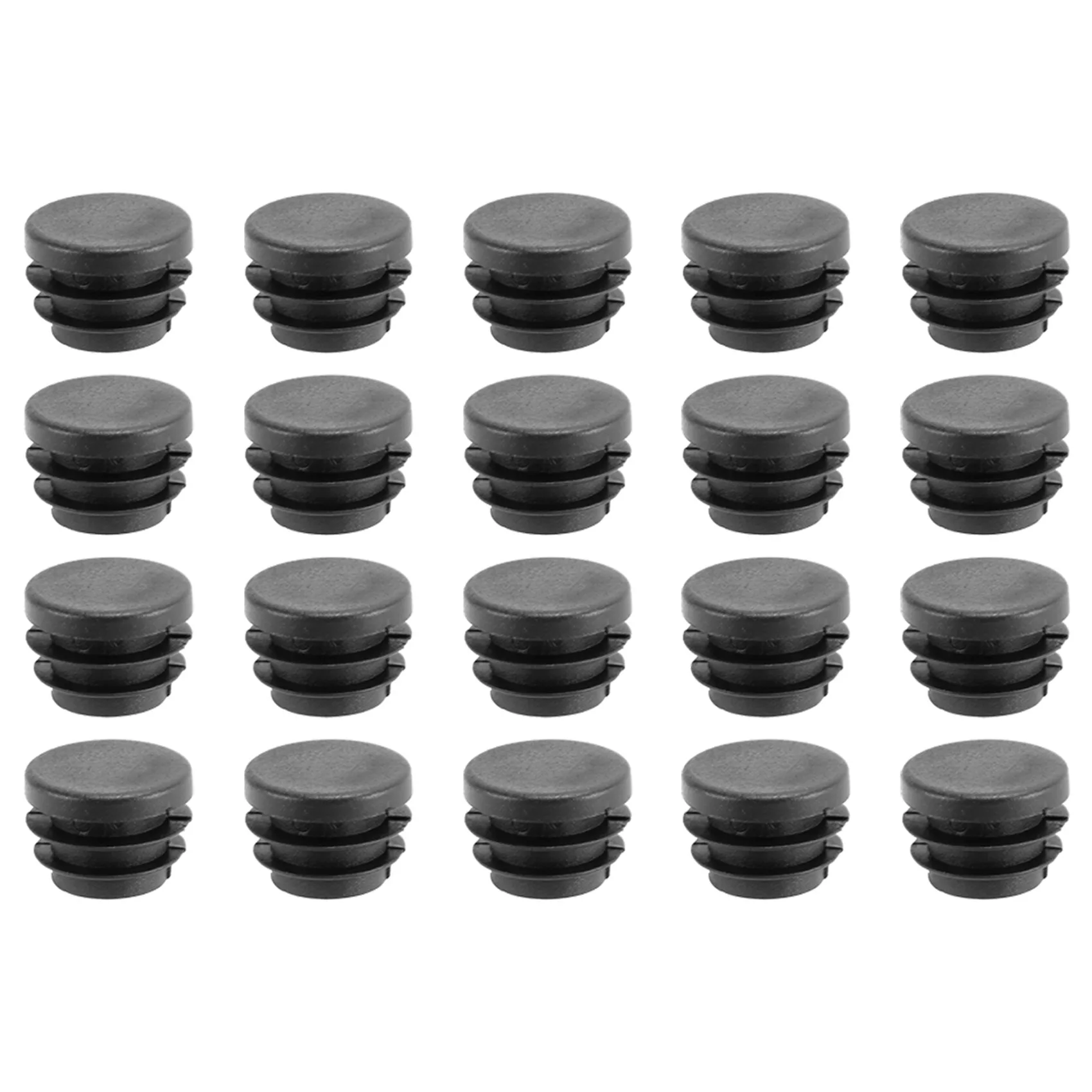 Tapas ciegas Cubierta de inserción de tubo redondo 19 mm de diámetro 20 piezas Negro