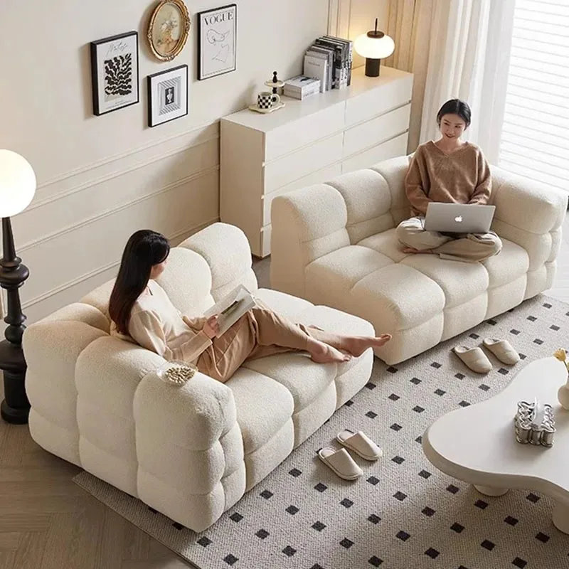 أرائك غرفة المعيشة البيضاء الإبداعية كرسي بذراعين مصمم جمالي كبير الحجم أرائك غرفة المعيشة أثاث جناح صالة Divano الحديثة #3