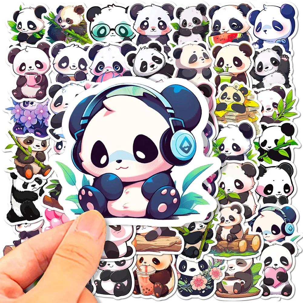 cute cartoon panda varied stickers pack para criancas decalques de graffiti viagem bagagem notebook telefone capacete decoracao 50 pcs 01