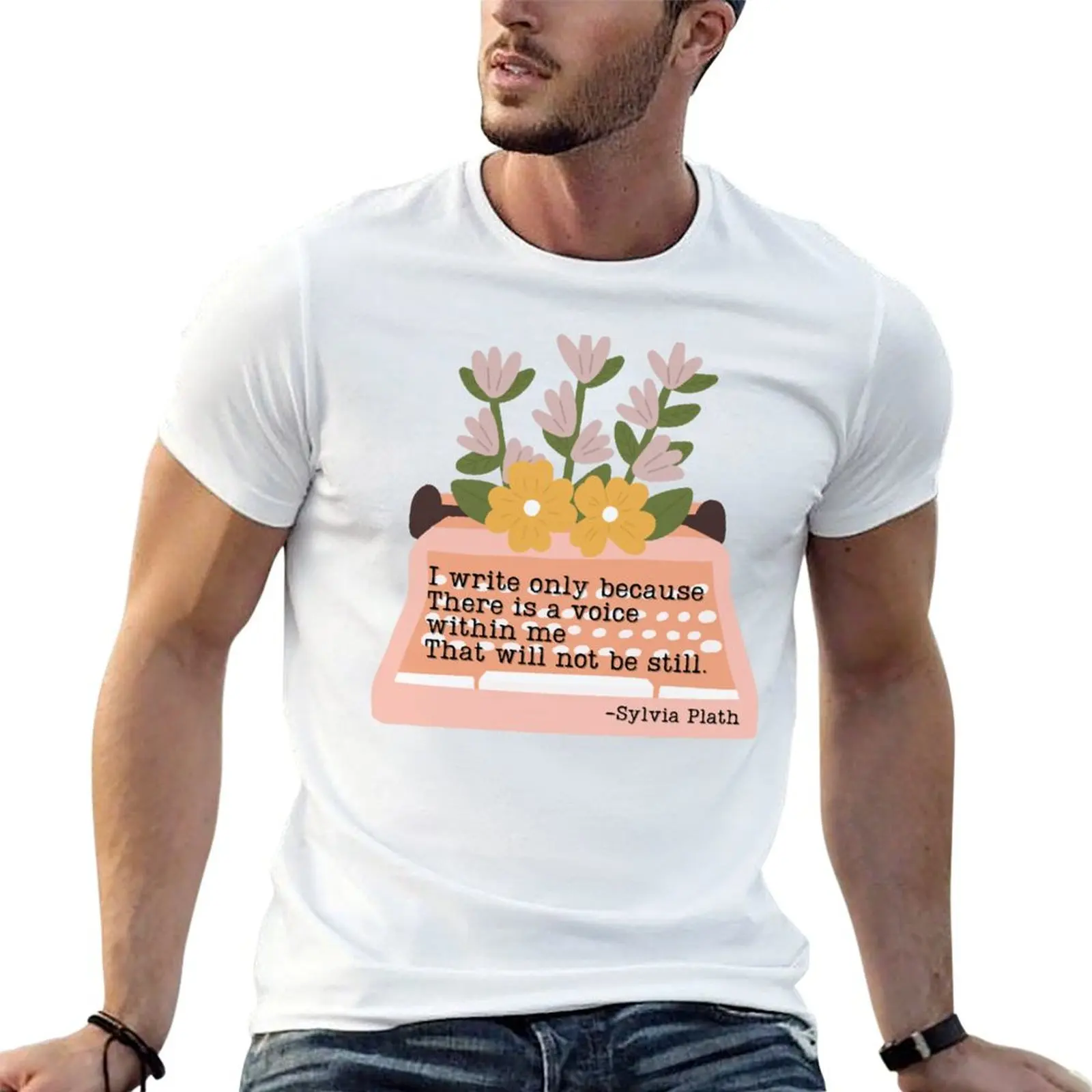 There is a voice within me - Sylvia Plath Writing Quote T-Shirt Sport Basic Moisture Wicking Tee