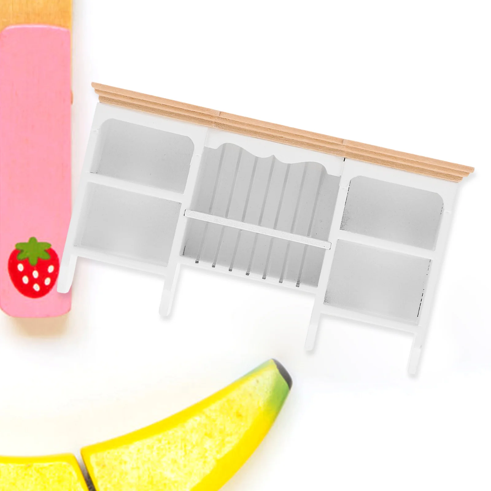 Pretend Play Dollhouse Toy Rack Storage Cabinets Room Display Mini Wall Model Toys