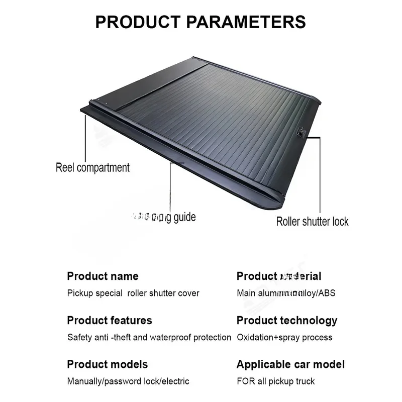 Hot Selling Retractable Roller Shutter Tonneau Cover Suitable For Hilux Tundra Pickup Truck Bed