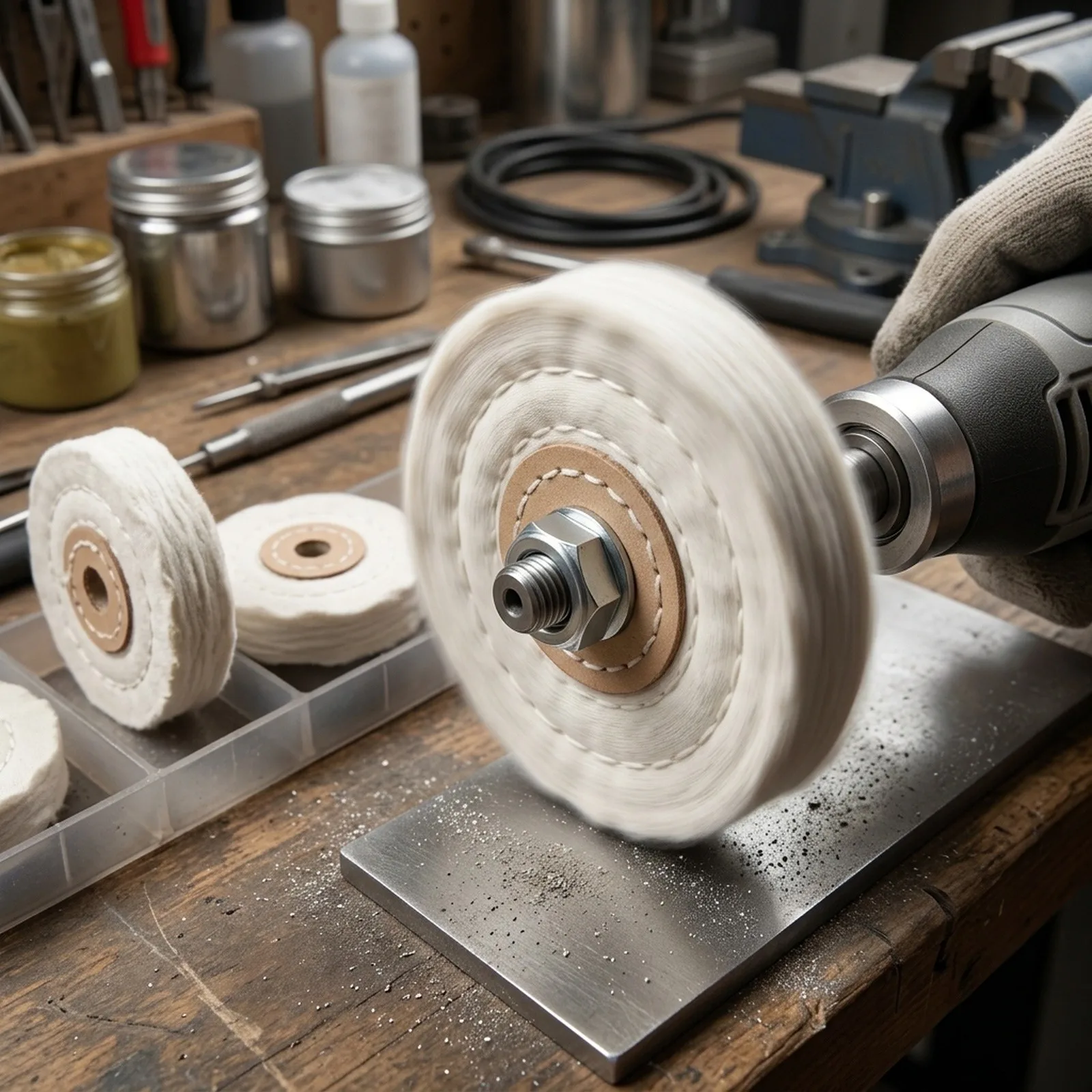 3PCS 75mm Cloth Buffing Wheel for Jewelry Polishing Metal Hardware Stainless Steel Aluminum Plastic Ceramic Glass