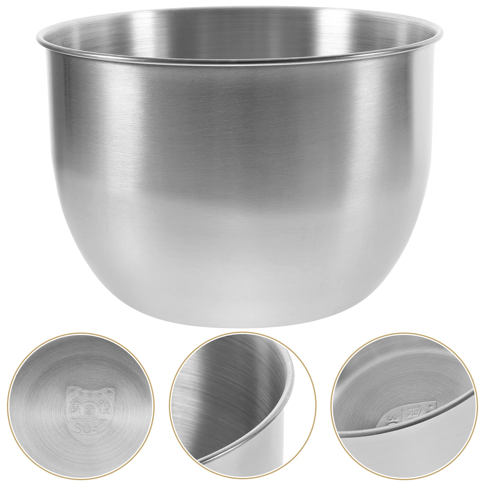 مجموعة خلط من الفولاذ المقاوم للصدأ لإعداد الطعام، مستلزمات المطبخ، سلطة عجين الخبز، وعاء عميق مضاد للانزلاق، حافة ملفوفة، سعة كبيرة #5