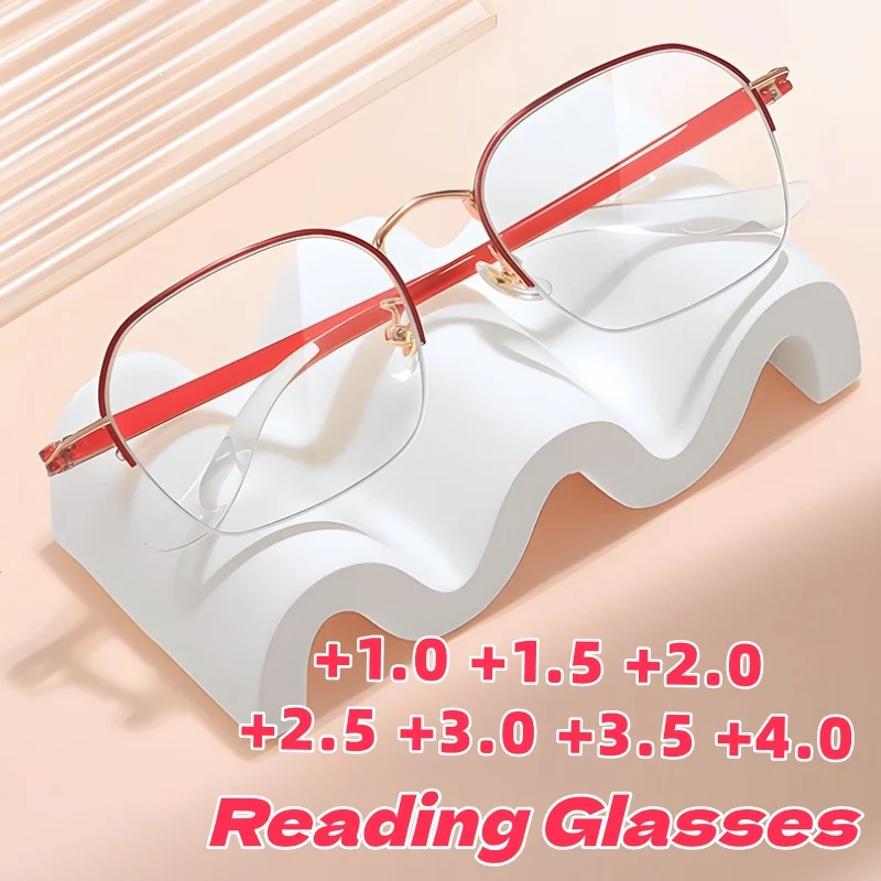

New Metal-Frame Presbyopia Reading Glasses High-Definition Reading Glasses European and American Style Unisex TR90 Temple Arms
