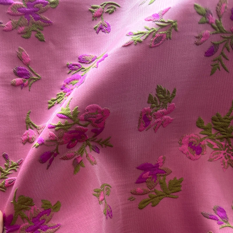 

Jacquard Fabric Shirt Jacket Fashion Clothing Designer Pink Cloth Diy Apparel Sewing By Meters Polyester Material