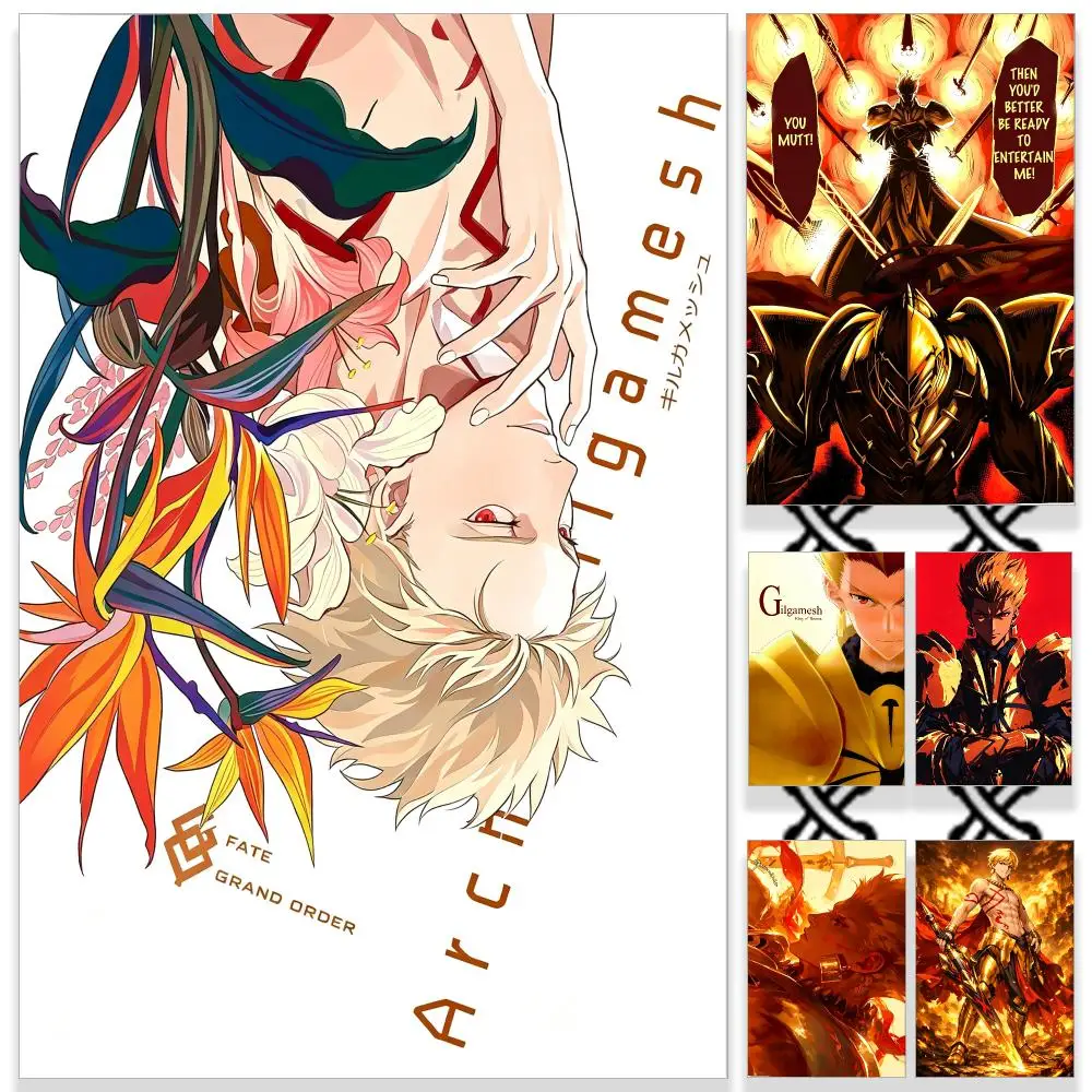 Gilgamesh Fate/stay night Anime HD Waterproof PP Self-Adhesive Removable Wall Art Poster for Bedroom Cafe Gym Home Decor Gift