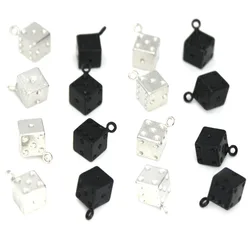 20Pcs Stainless Steel Cube Dice Charms 3D Dice Pendants for DIY Crafting Necklace Bracelet Earrings Jewelry Making Accessories
