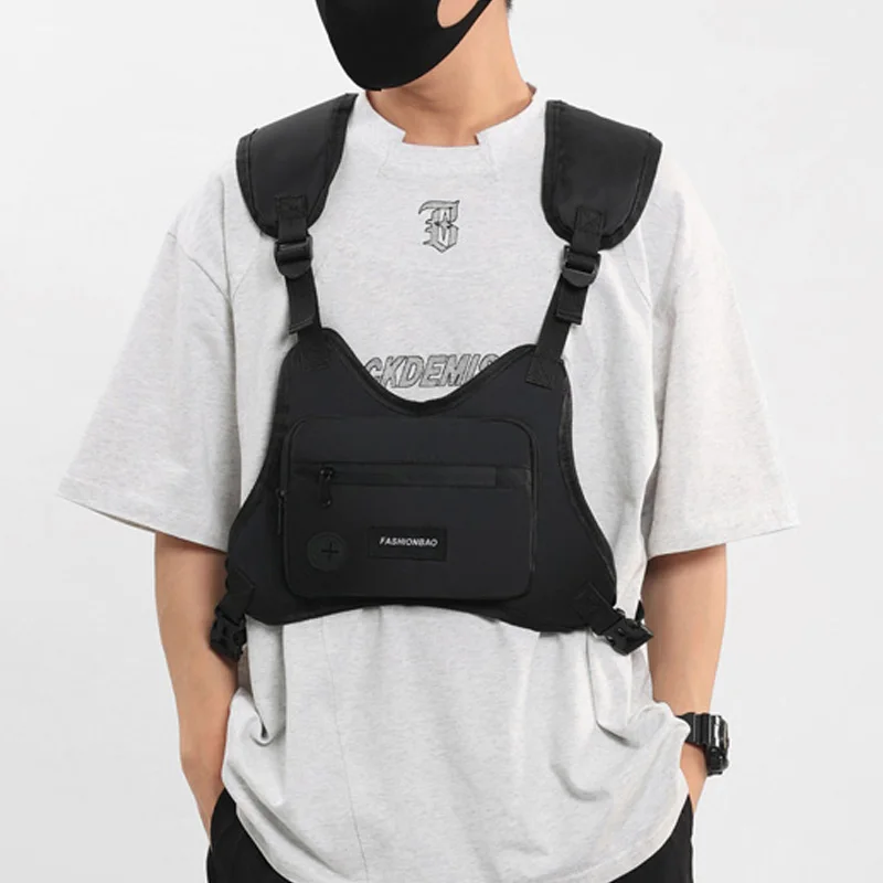 Chest Bag Waist Bag Hip Hop Streetwear Large Capacity Sports Casual Tactical Vest Bags for Men