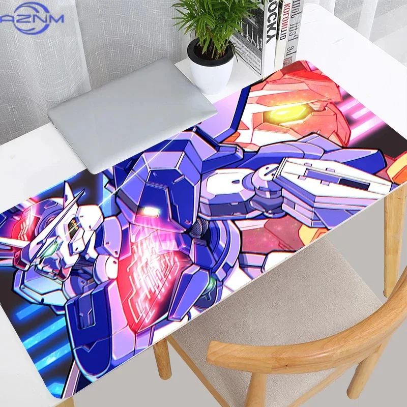 Anime Colorful Neon Mecha Robots Fighting Scene Mouse Pad, Rubber Non-Slip Gaming Desk Mat, Smooth Surface Keyboard Pad for PC G
