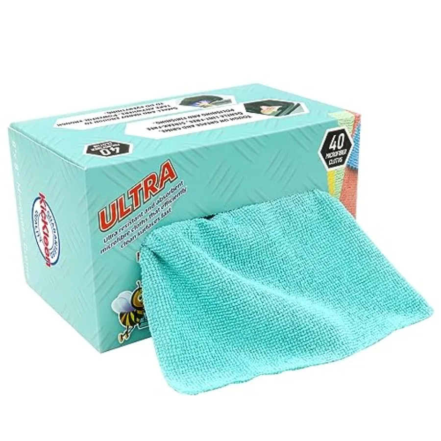 

Microfiber Cleaning Cloth, Lint-Free Shop Towels Reusable, Bulk Rags in a Box for Home, Kitchen and Car, 8 Inch x 8 Inch, 40 Pa