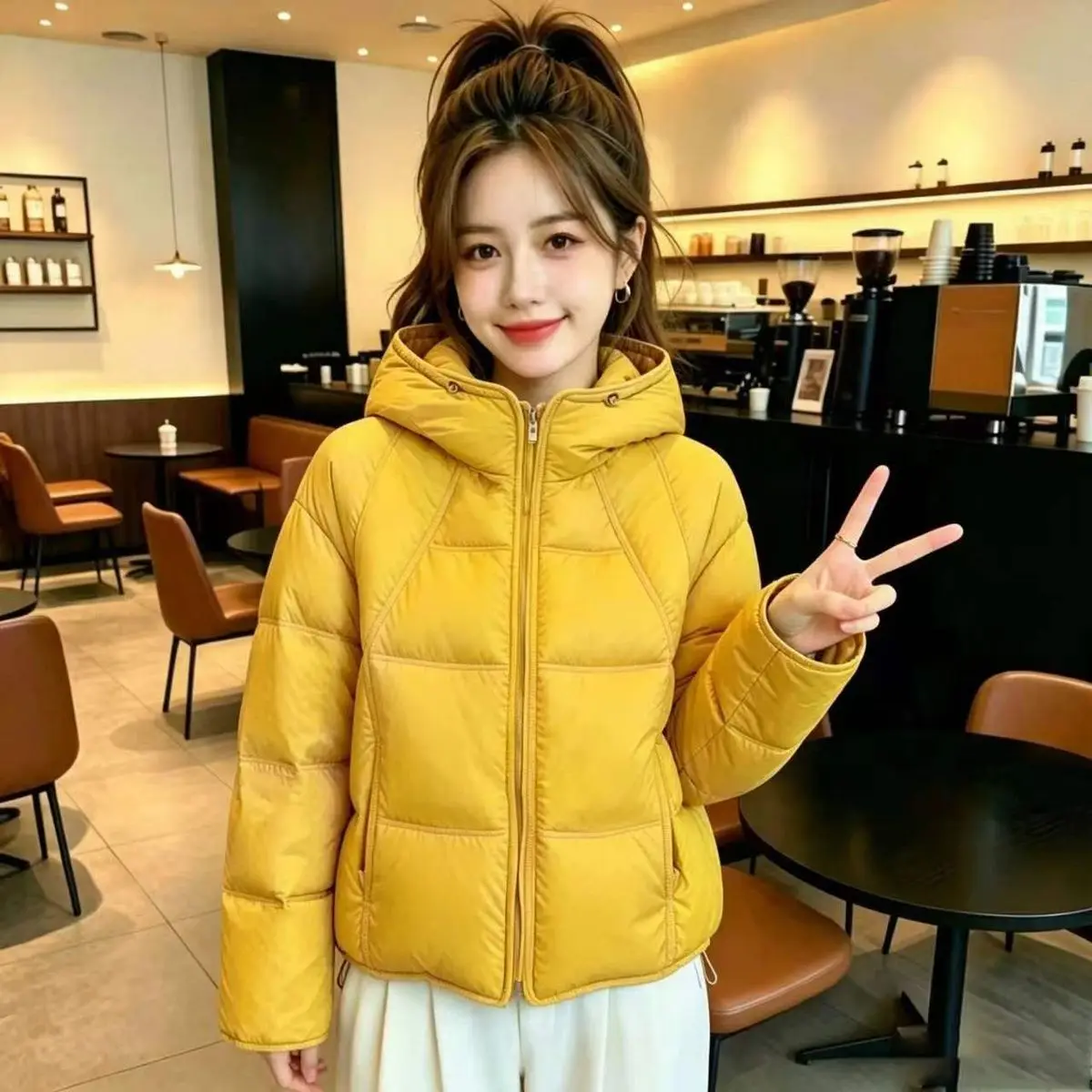 Fashion Hooded Down Coat Women Parkas Winter 2026 New Short  Warm Cotton Padded Jacket Cold-proof Outwear Trend Overwear Female