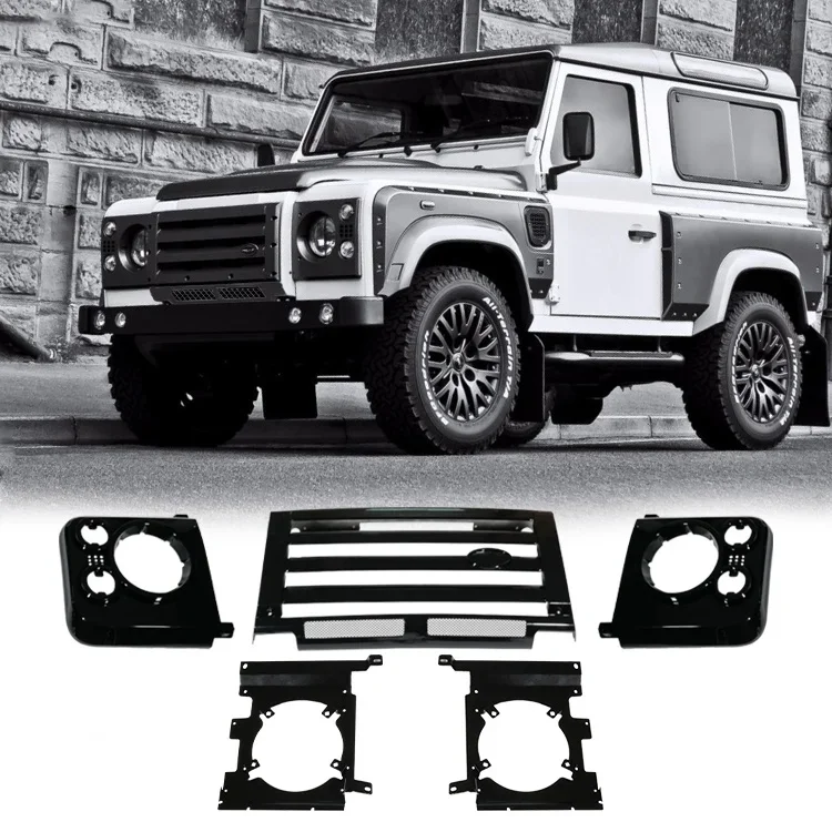 GRILLE KIT SVX BLACK Silver fit original car 4 light accessories for Land Rover defender 1987-2016