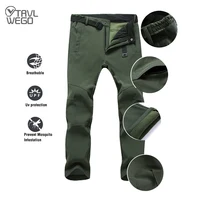 TRVLWEGO, pantalones de invierno para acampar y senderismo para hombre, pantalones tácticos de viaje de concha suave, pantalones cálidos impermeables de lana a prueba de viento para senderismo al aire libre