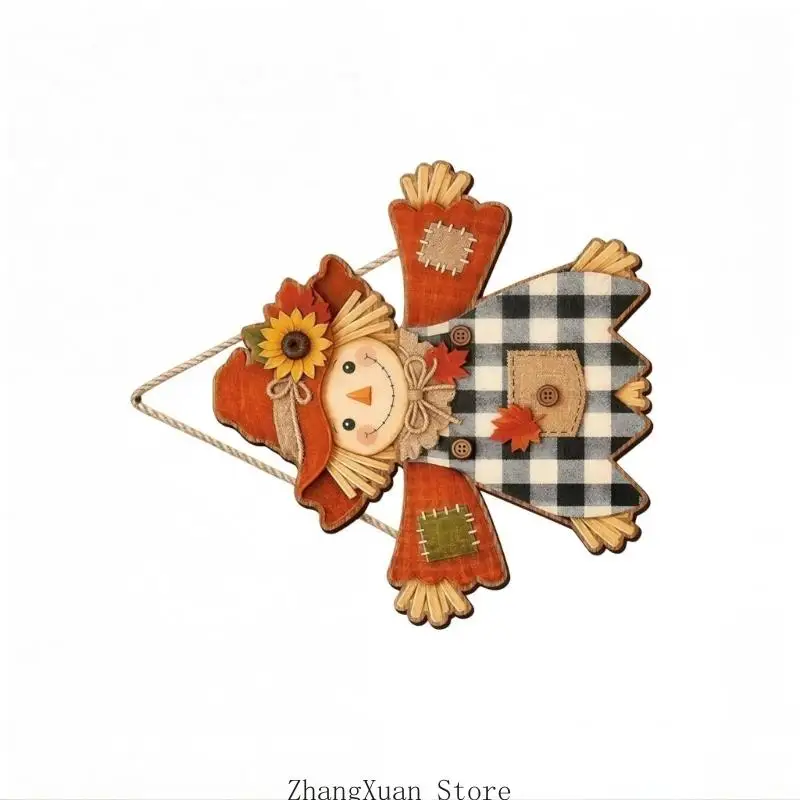 Fall Scarecrow Wooden Door Decoration Pumpkin Sign For Farmhouses Home 3XUFMöbel & Wohnen, Dekoration, Schilder & Tafeln! – Detail 8