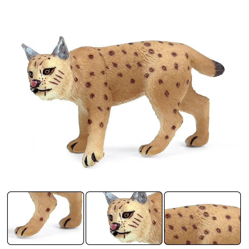 Oenux Simulation Wilde Tiere Bengalkatze Tiger Katze Luchs Caracal Leopard Action Figur Figuren Modell Bildung Miniatur Kind Spielzeug – Detail 12